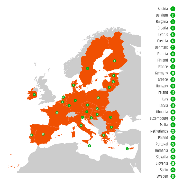 Map of the EU